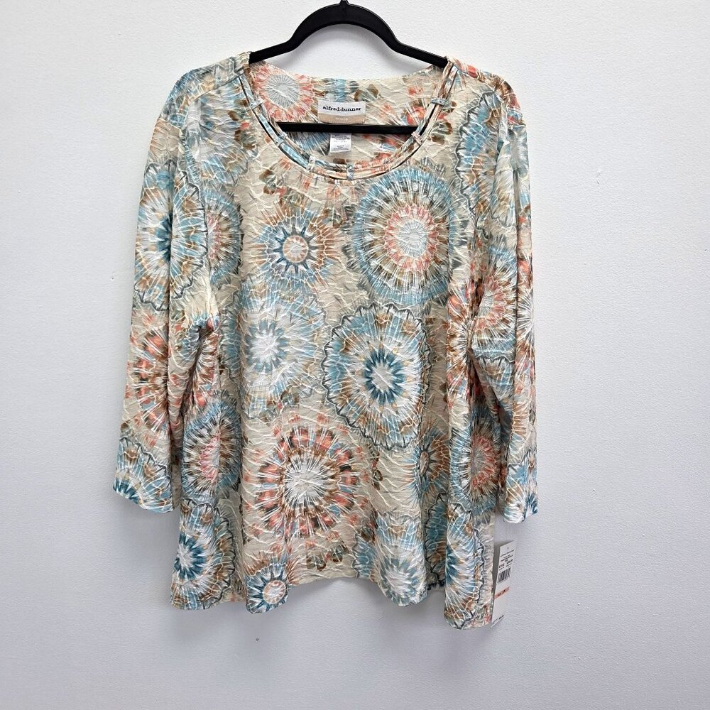 Alfred Dunner 2X Multicolor Mandala Tie-dye Print New 4269